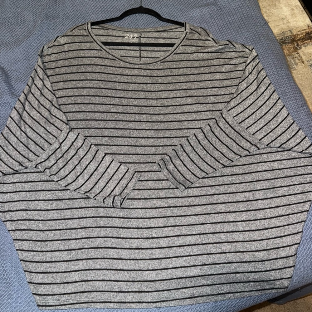 Maurices Gray Striped Sweater